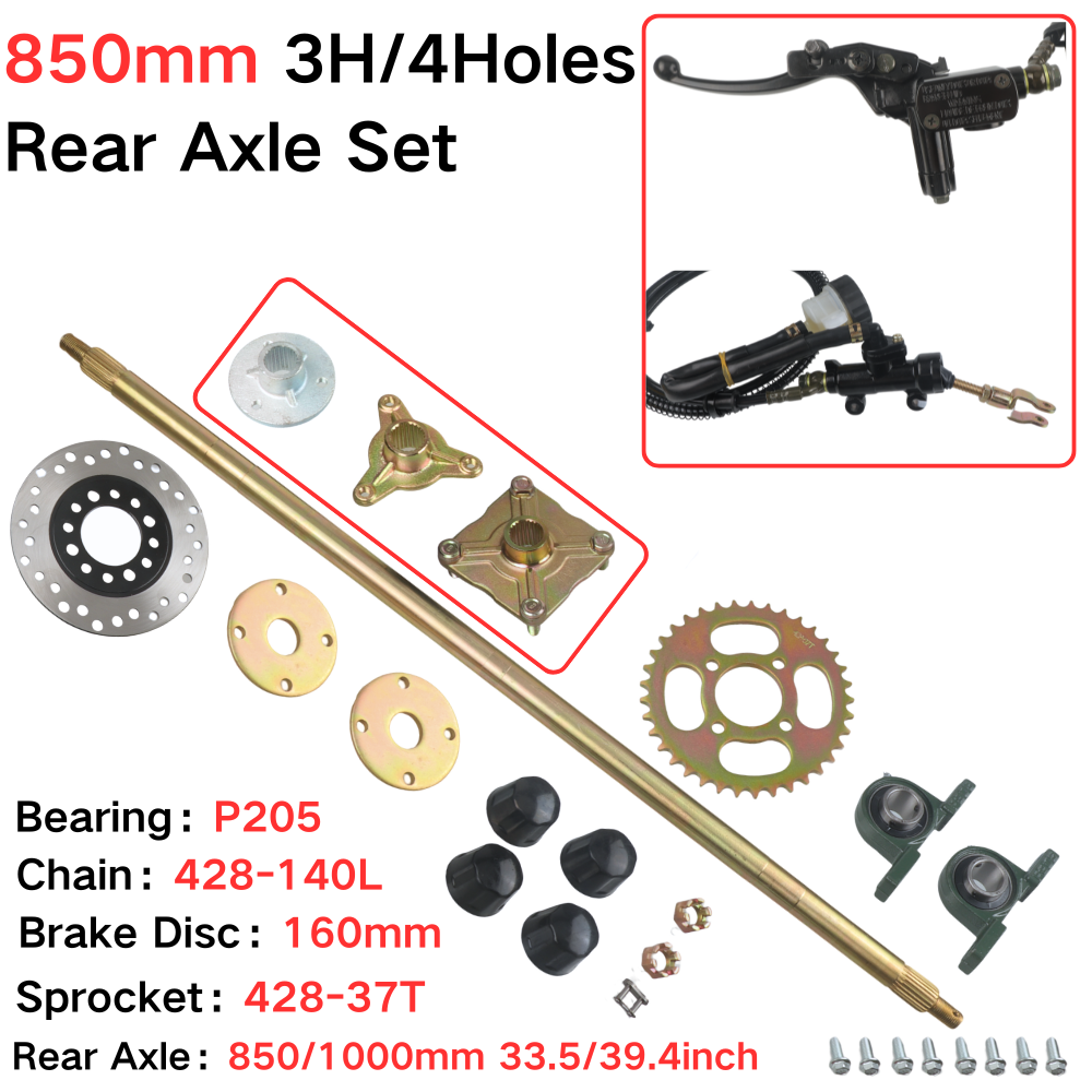 428 Chain - Eje Trasero Completo de 850 mm
