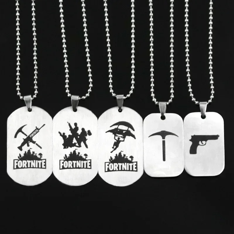 Steel Chain - Collar de Anime del Juego Fortnite,