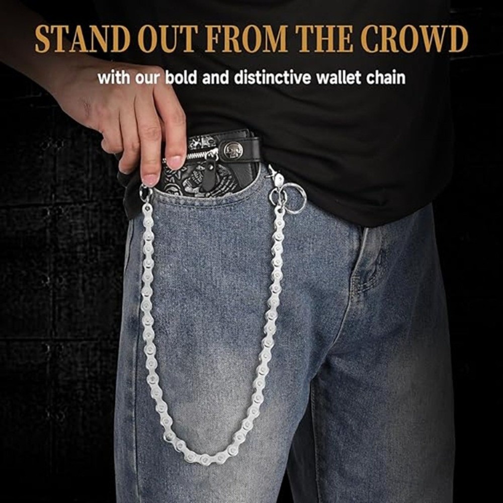 Bicycle Chain - Cadena de cintura plateada estilo hip