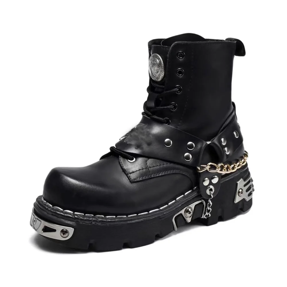 Botas de moto de cuero genuino - Motorcycle Chain reseña y precio