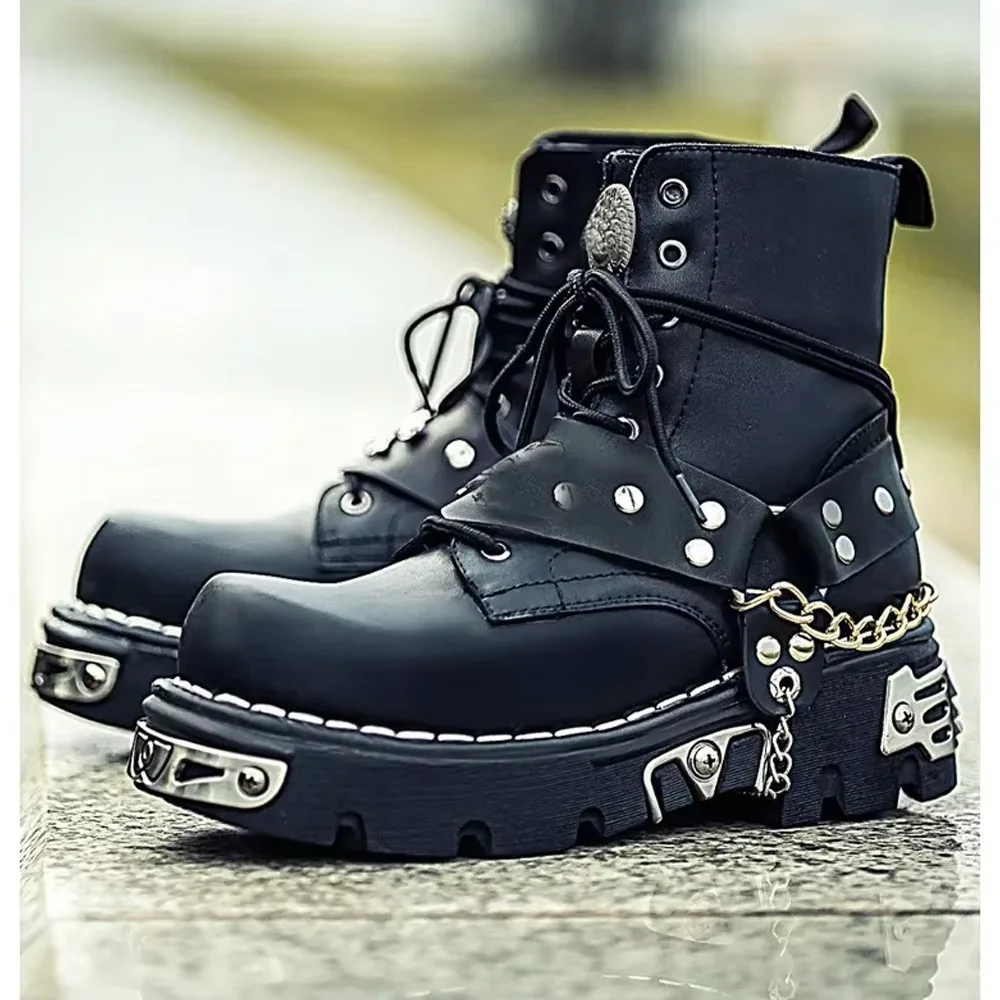 Botas de moto de cuero genuino - Motorcycle Chain reseña y precio