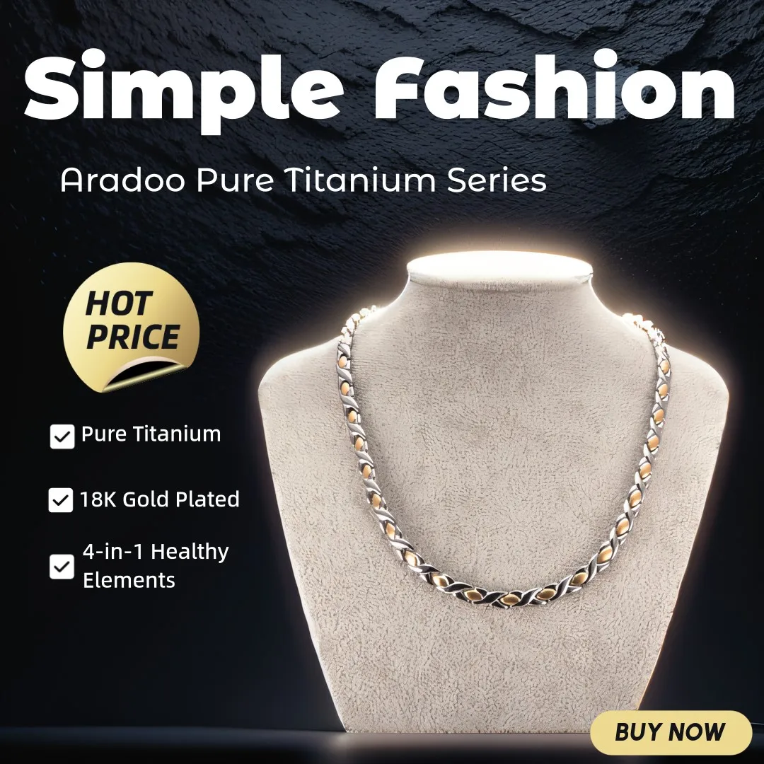 ARADOO Collar de titanio puro  - Ansi Chain reseña y precio